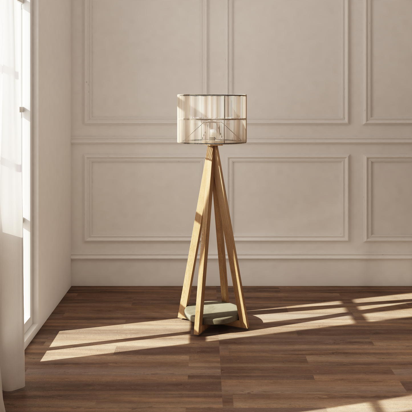 Vloerlamp Milos rope duo