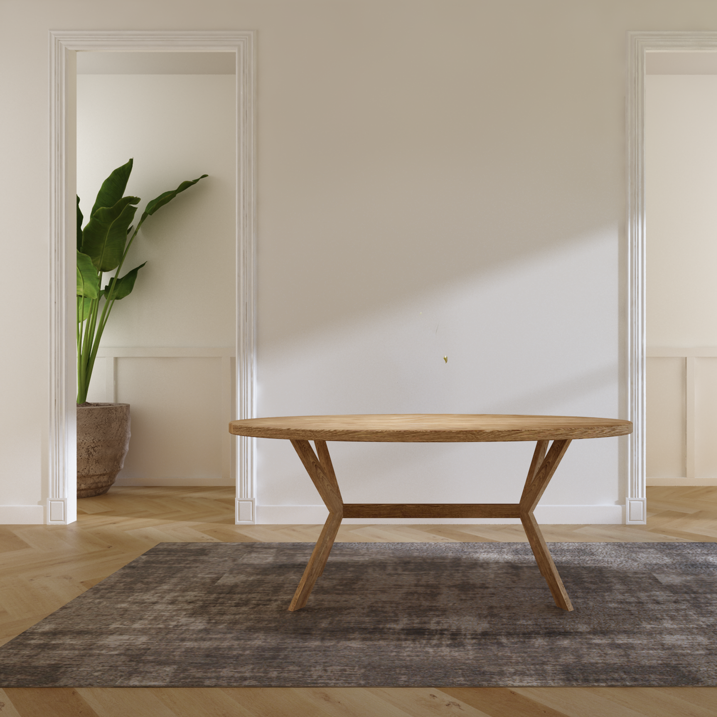 Table à manger ovale en croix