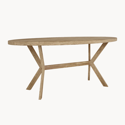 Table à manger ovale en croix