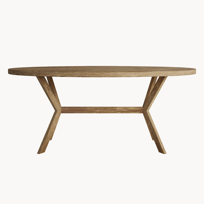 Table à manger ovale en croix